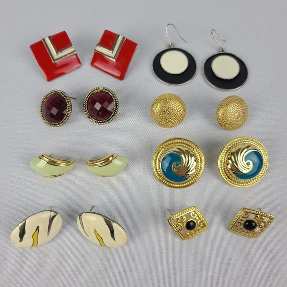 Jewelry - Vintage Retro Gold Tone Earrings Lot
